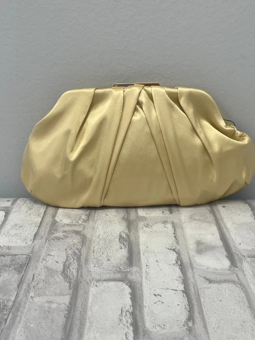 Badgley Mischka Gold Clutch Crossbody with Floral Embellishments - NWT